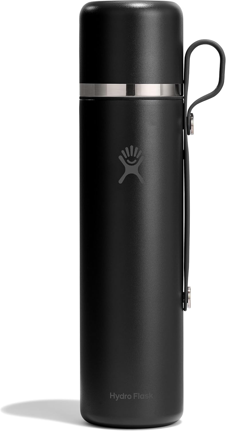 Hydro Flask Insulated Hot Flask and Cup 1,022 ml (36 oz) - Leakproof, All-in-One Design - Keeps Drinks Hot 30 Hrs & Cold 30 Hrs - Black - Image 1